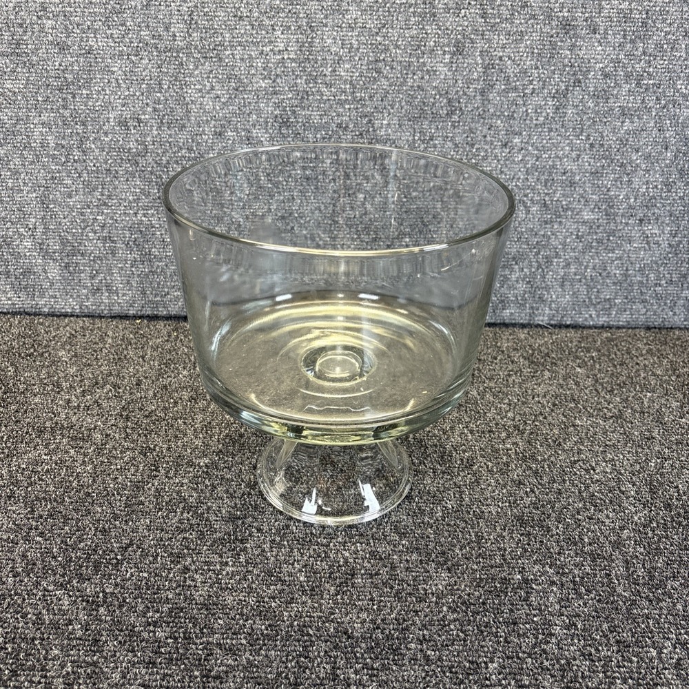 Clear Crystal Glass~3 Qt~Trifle Bowl on a Pedestal